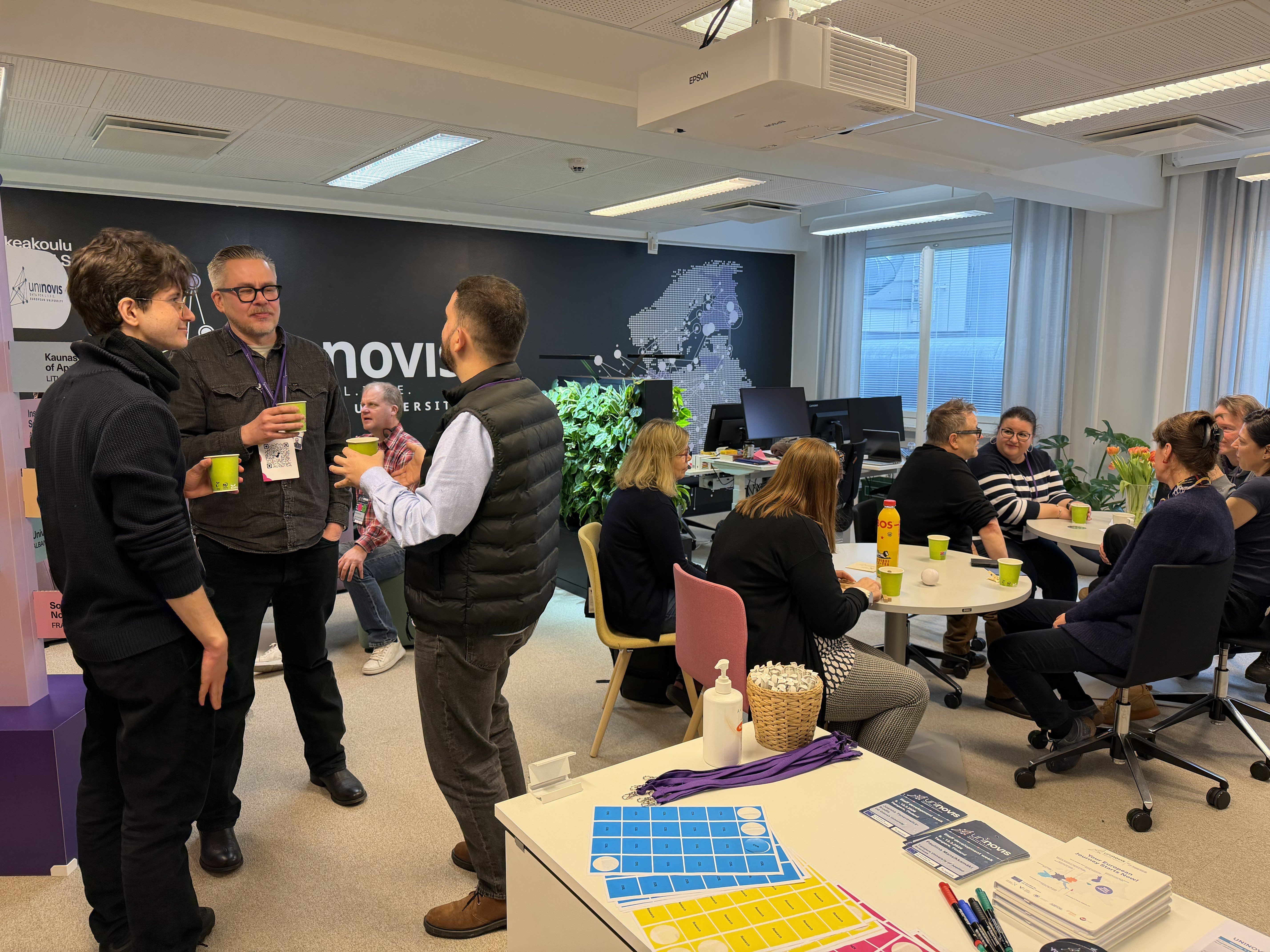 Antonio (far left) at a UNINOVIS Staff Development Week session at TAMK