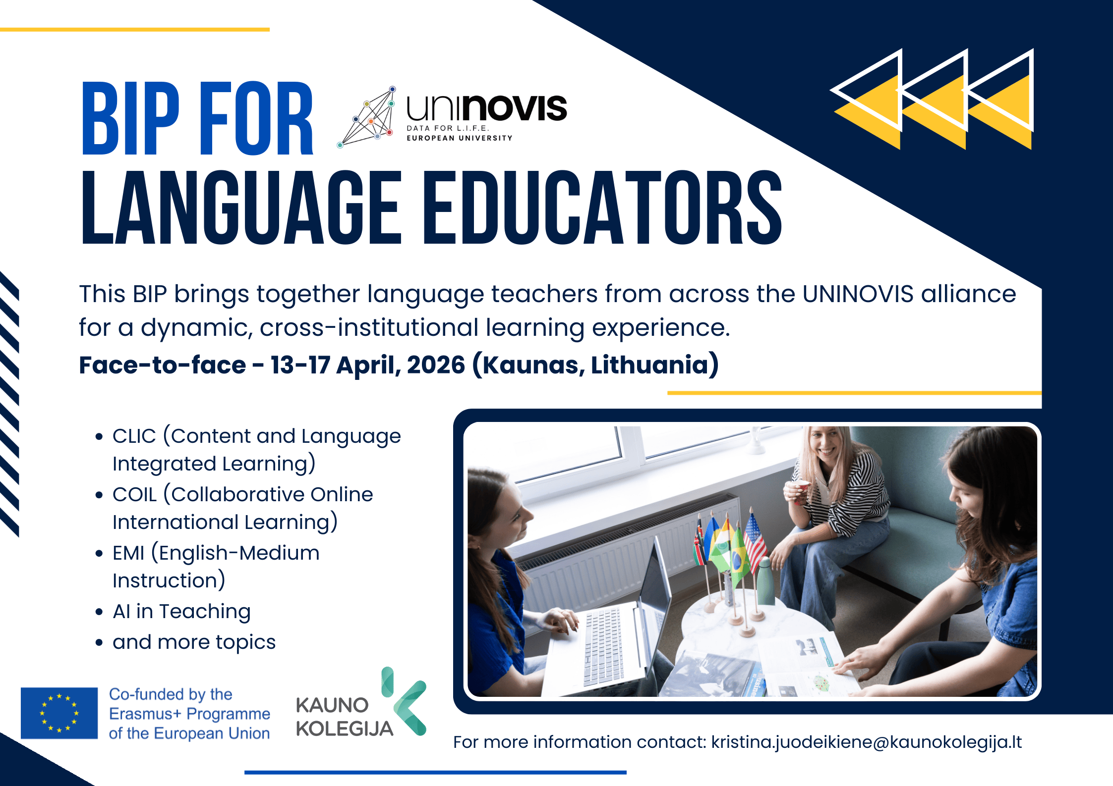 UNINOVIS Blended Intensive Programme for Language Educators