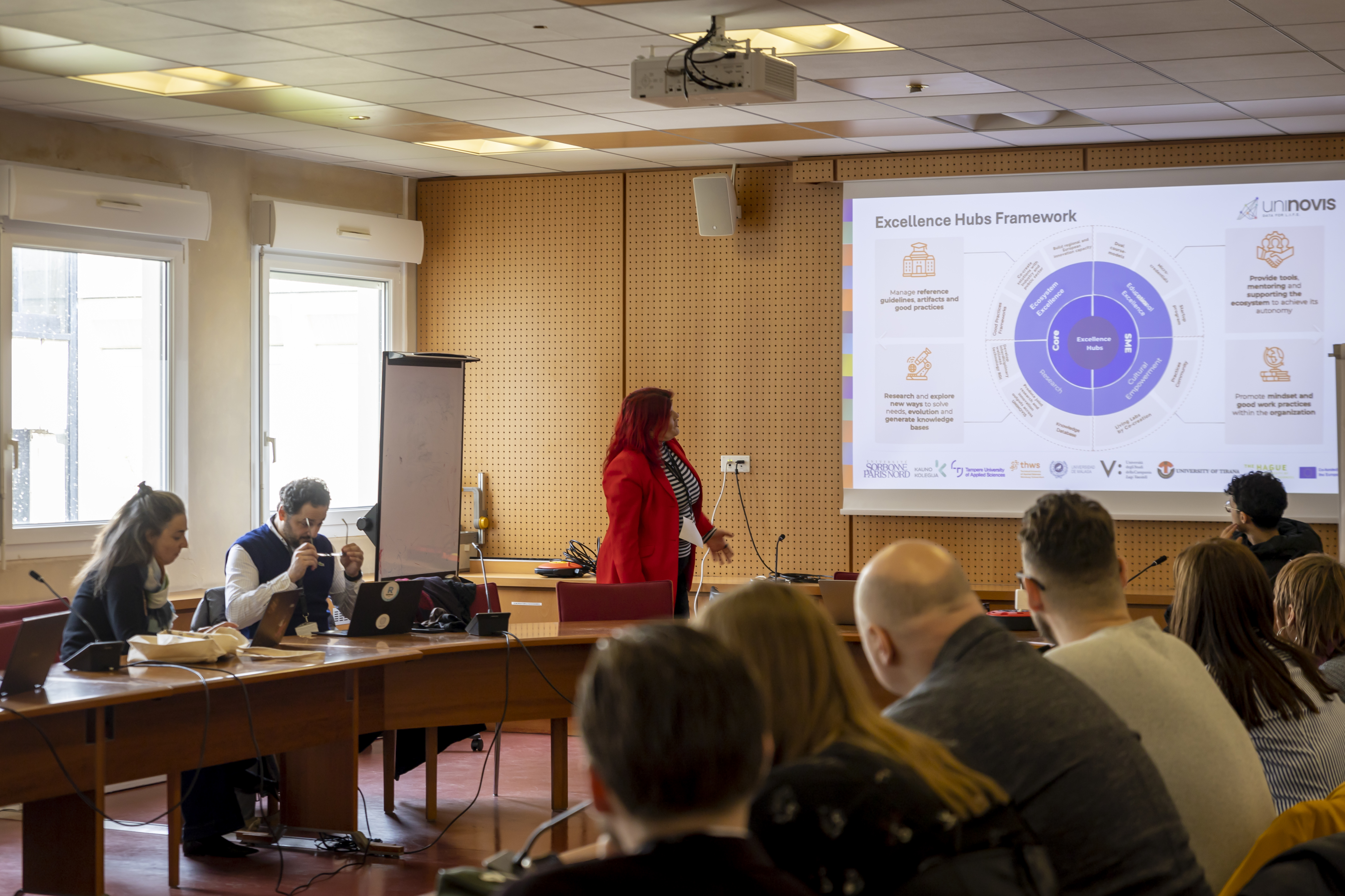 Group discussion during the Excellence Hubs workshop at Sorbonne Paris Nord